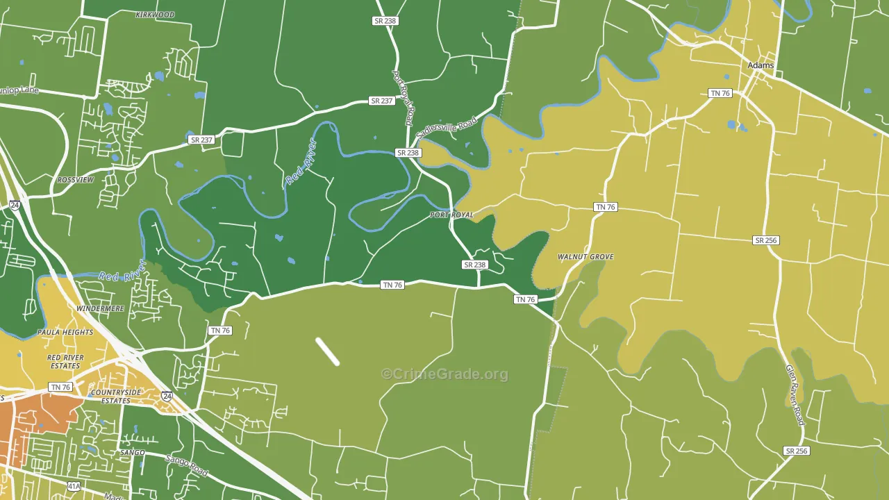 37010, TN Map of Drug-Related Crime Rates