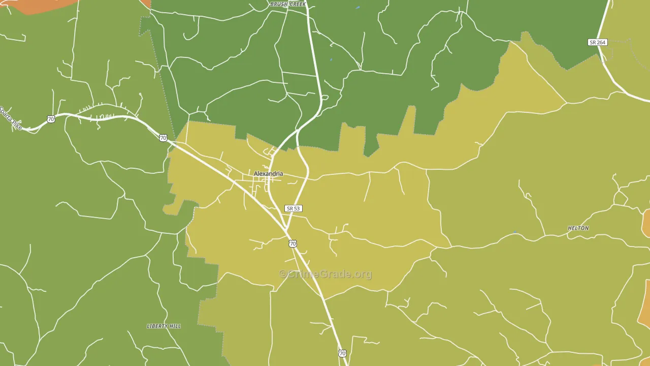 37012, TN Map of Drug-Related Crime Rates