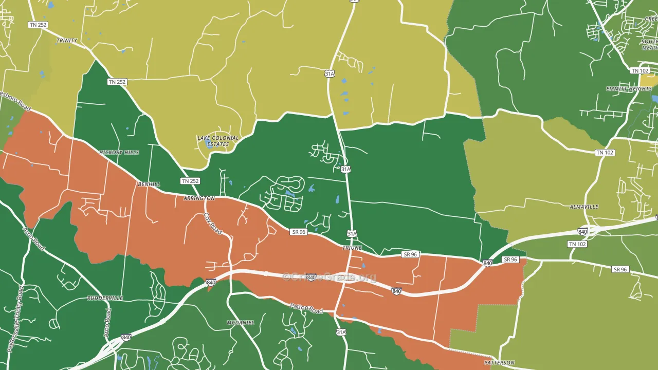 37014, TN Map of Drug-Related Crime Rates