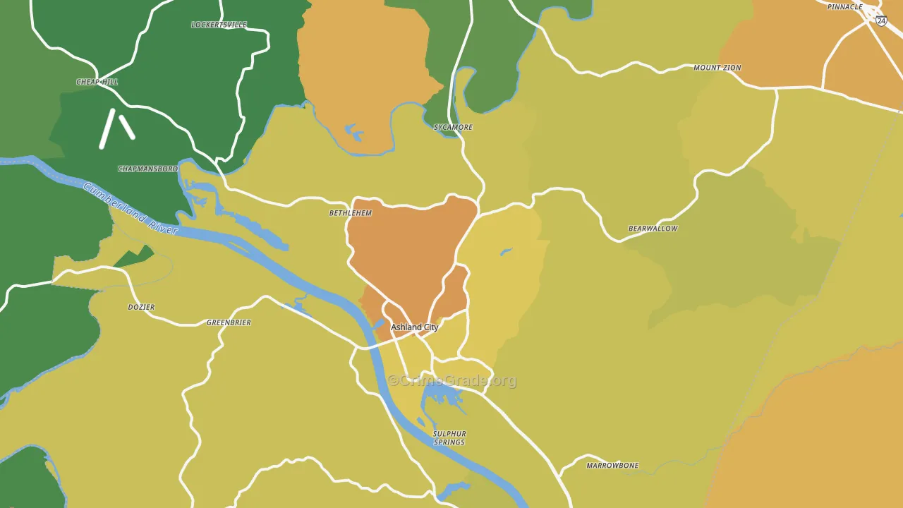 37015, TN Map of Drug-Related Crime Rates