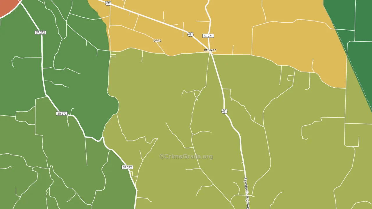 37019, TN Map of Drug-Related Crime Rates