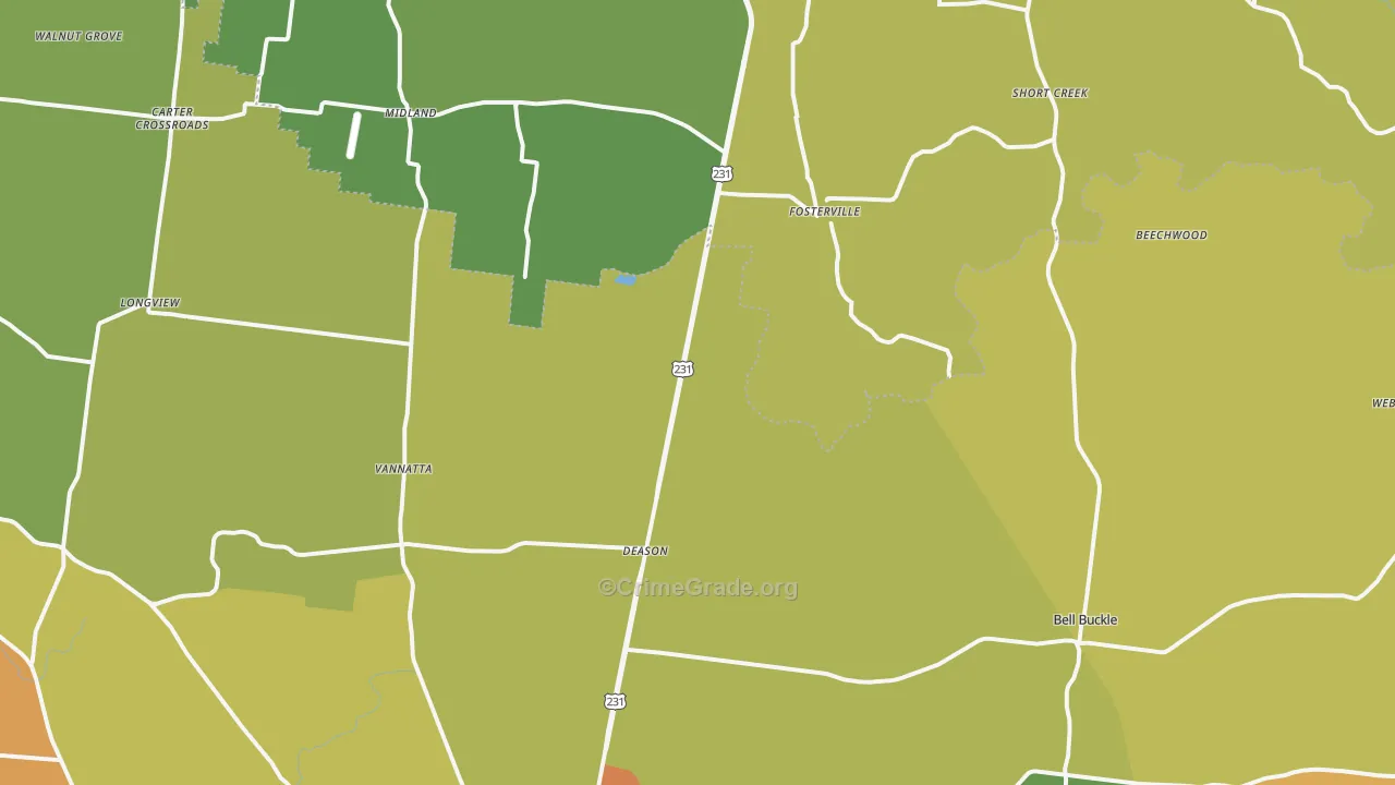 37020, TN Map of Drug-Related Crime Rates