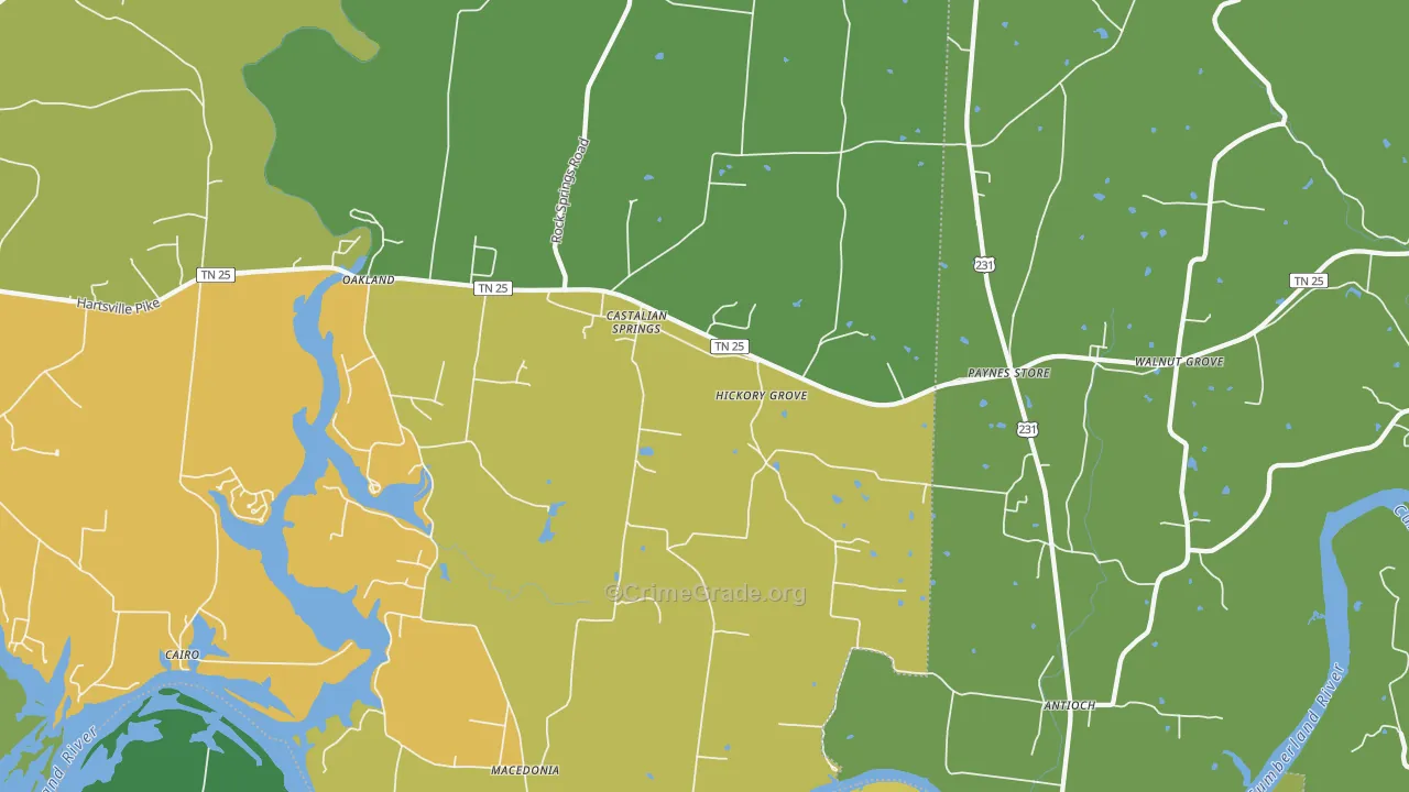 37031, TN Map of Drug-Related Crime Rates