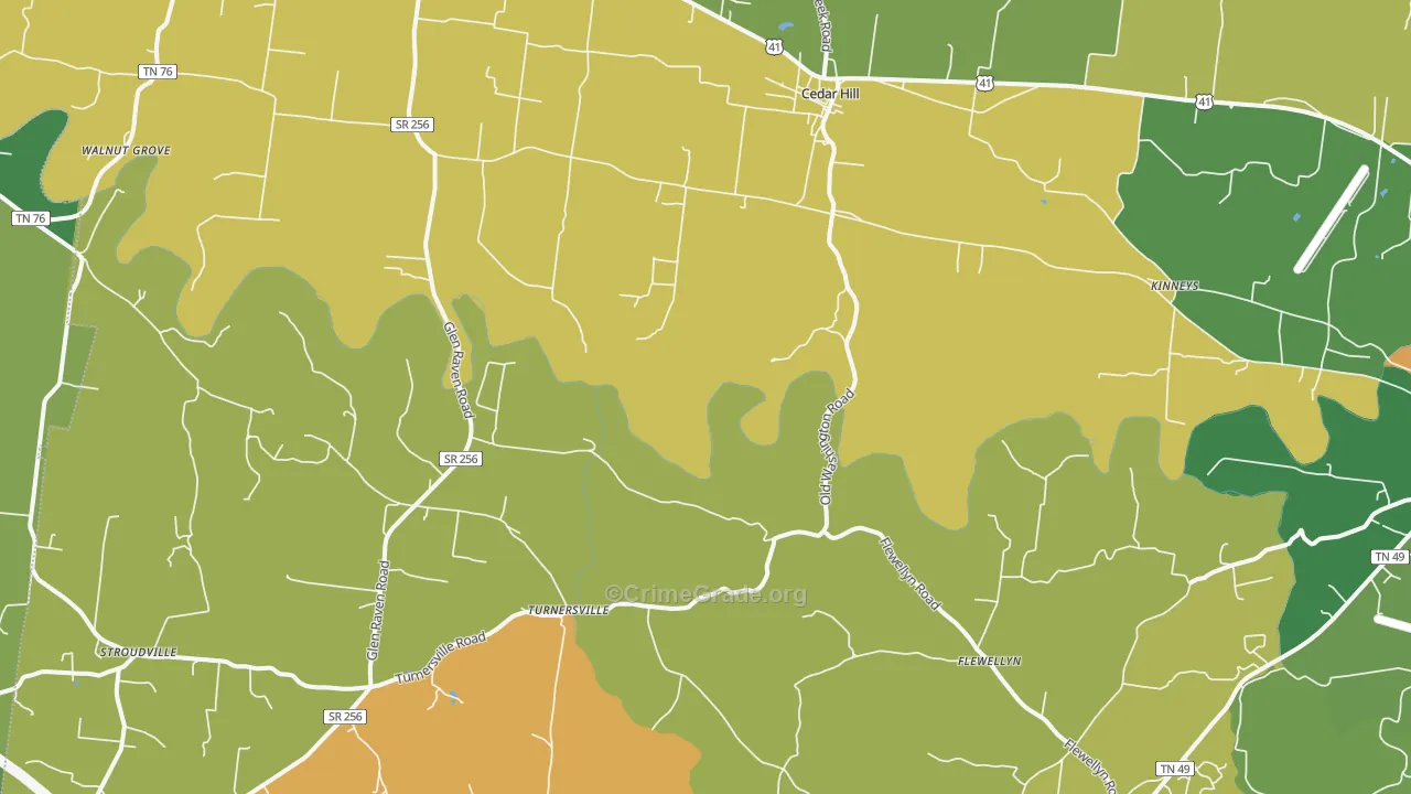 37032, TN Map of Drug-Related Crime Rates