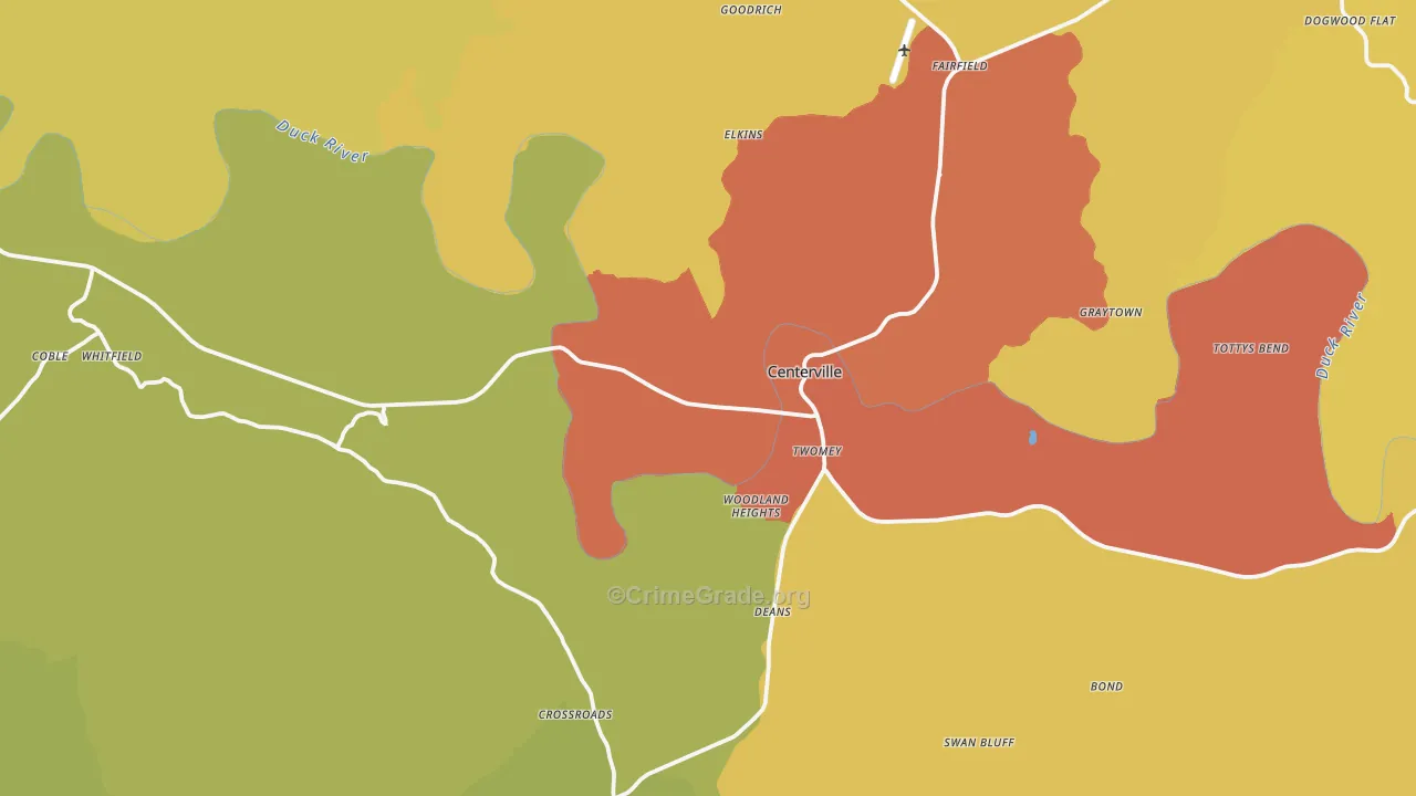 37033, TN Map of Drug-Related Crime Rates
