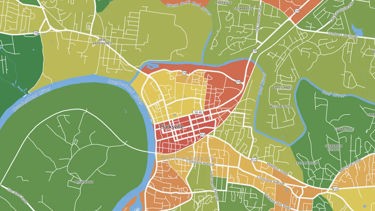 37044, TN Map of Drug-Related Crime Rates