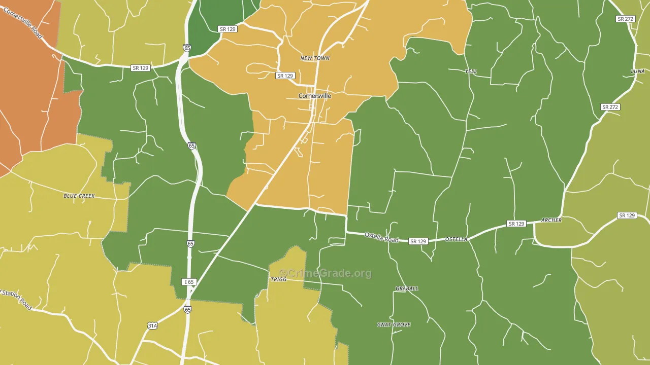 37047, TN Map of Drug-Related Crime Rates