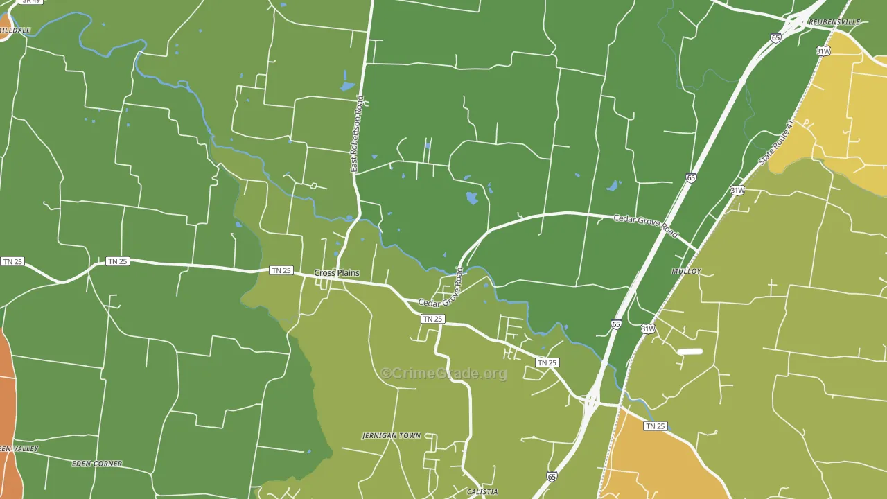 37049, TN Map of Drug-Related Crime Rates