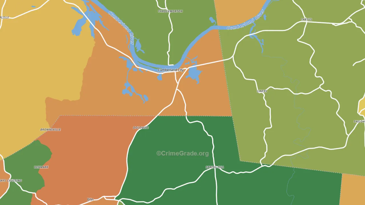 37050, TN Map of Drug-Related Crime Rates