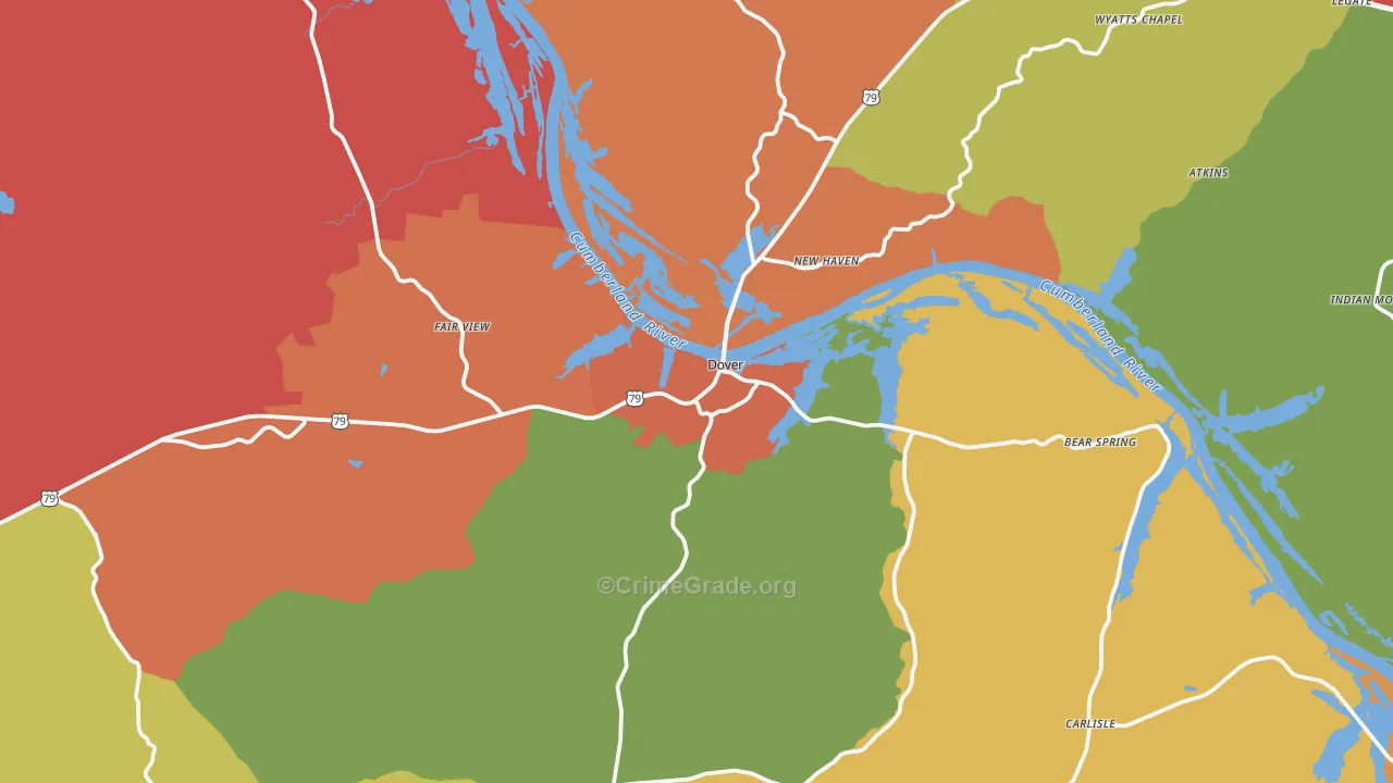 37058, TN Map of Drug-Related Crime Rates