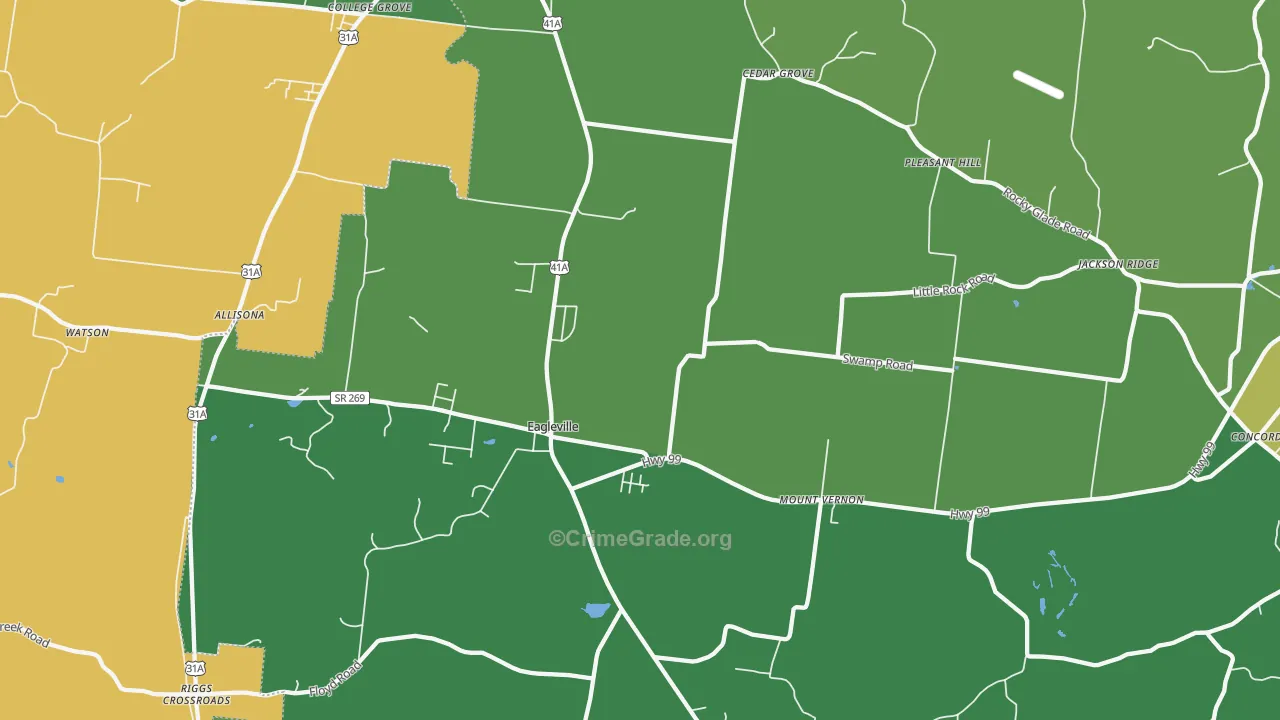 37060, TN Map of Drug-Related Crime Rates