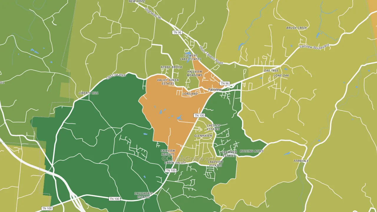 37062, TN Map of Drug-Related Crime Rates