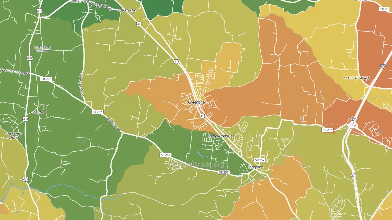 37073, TN Map of Drug-Related Crime Rates