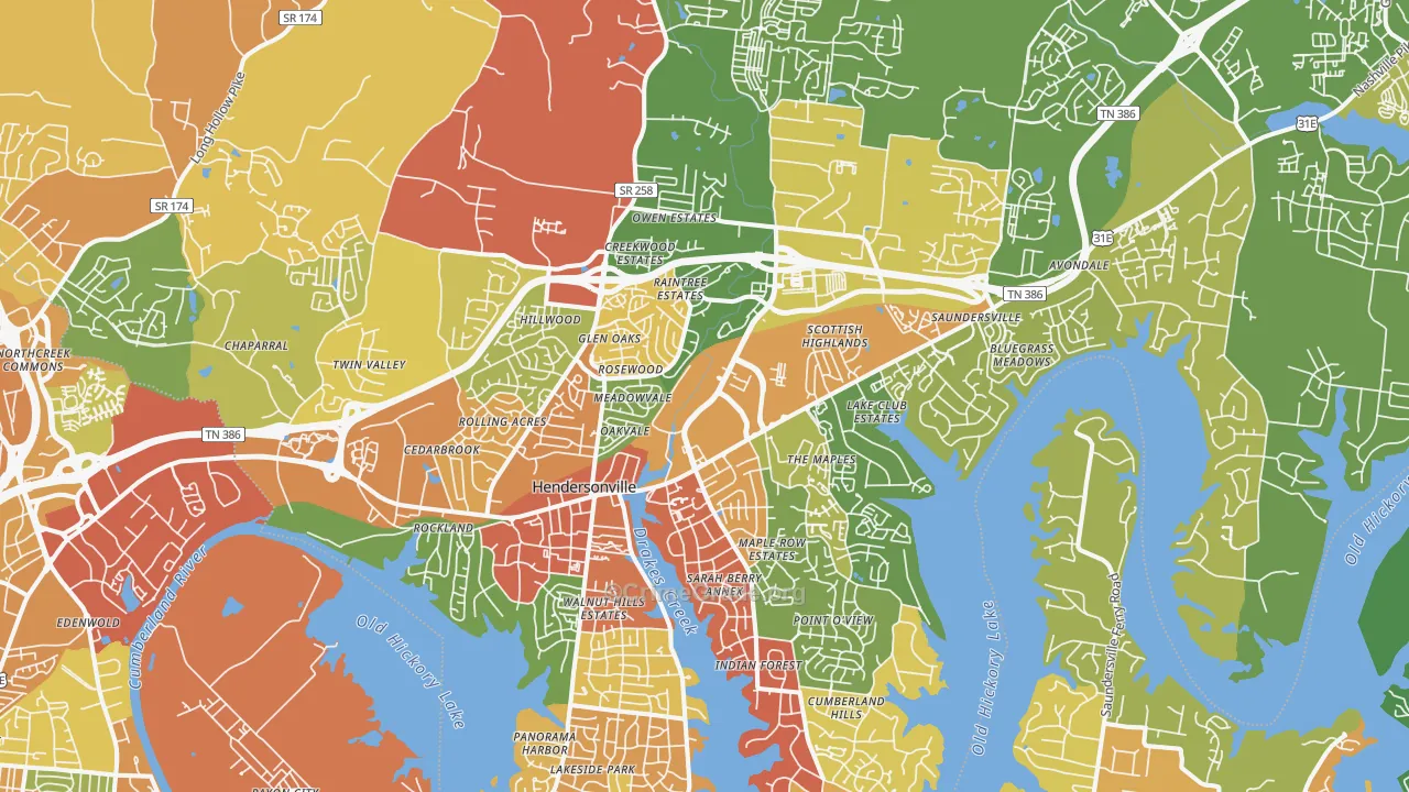 37075, TN Map of Drug-Related Crime Rates