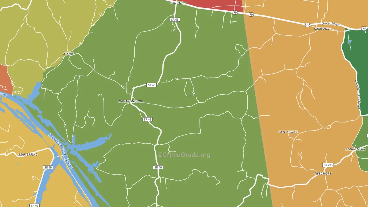 37079, TN Map of Drug-Related Crime Rates