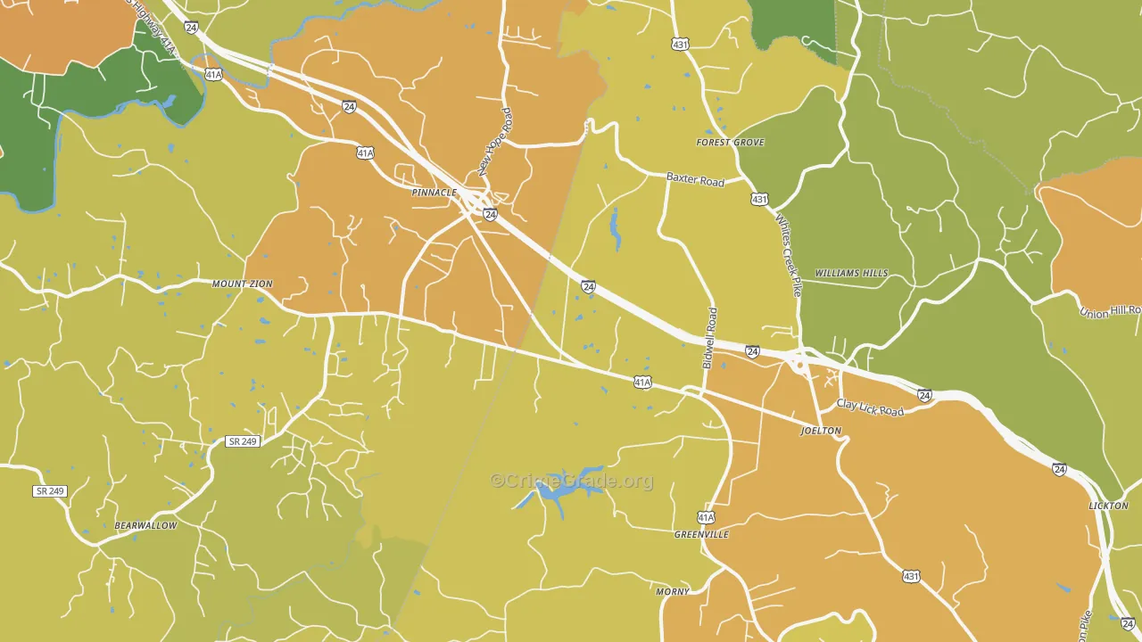 37080, TN Map of Drug-Related Crime Rates