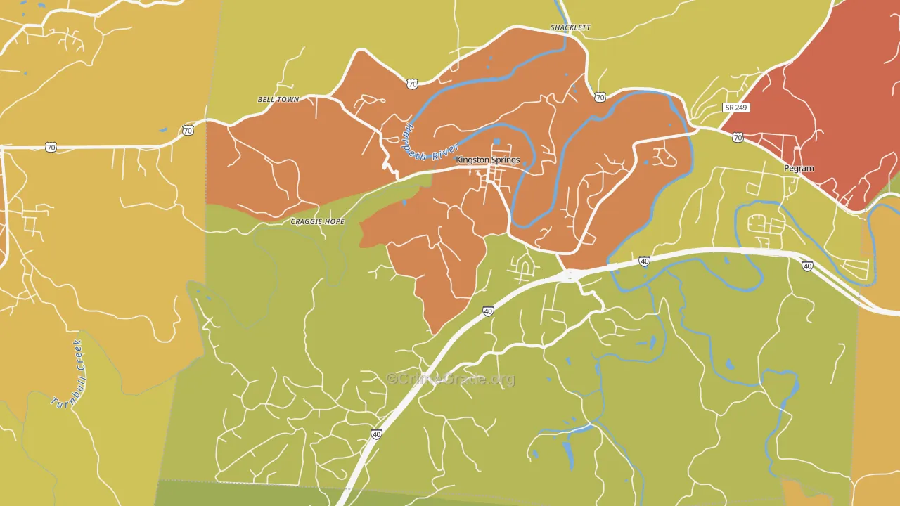 37082, TN Map of Drug-Related Crime Rates