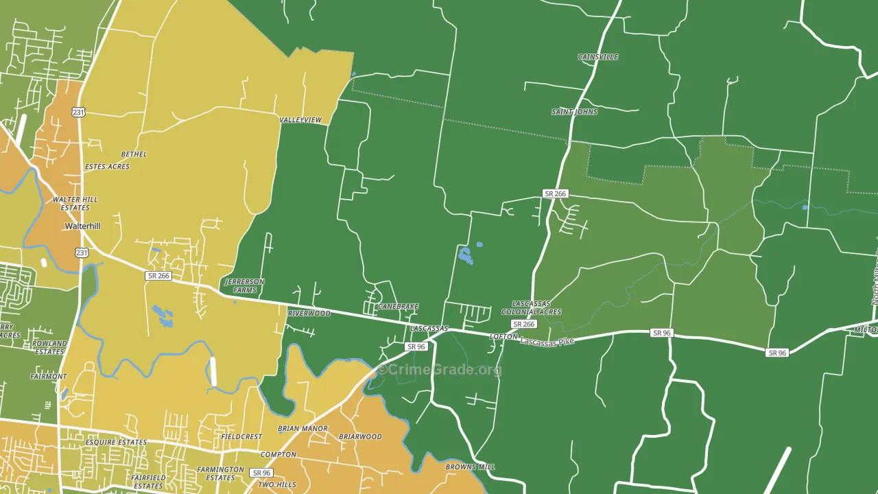 37085, TN Map of Drug-Related Crime Rates