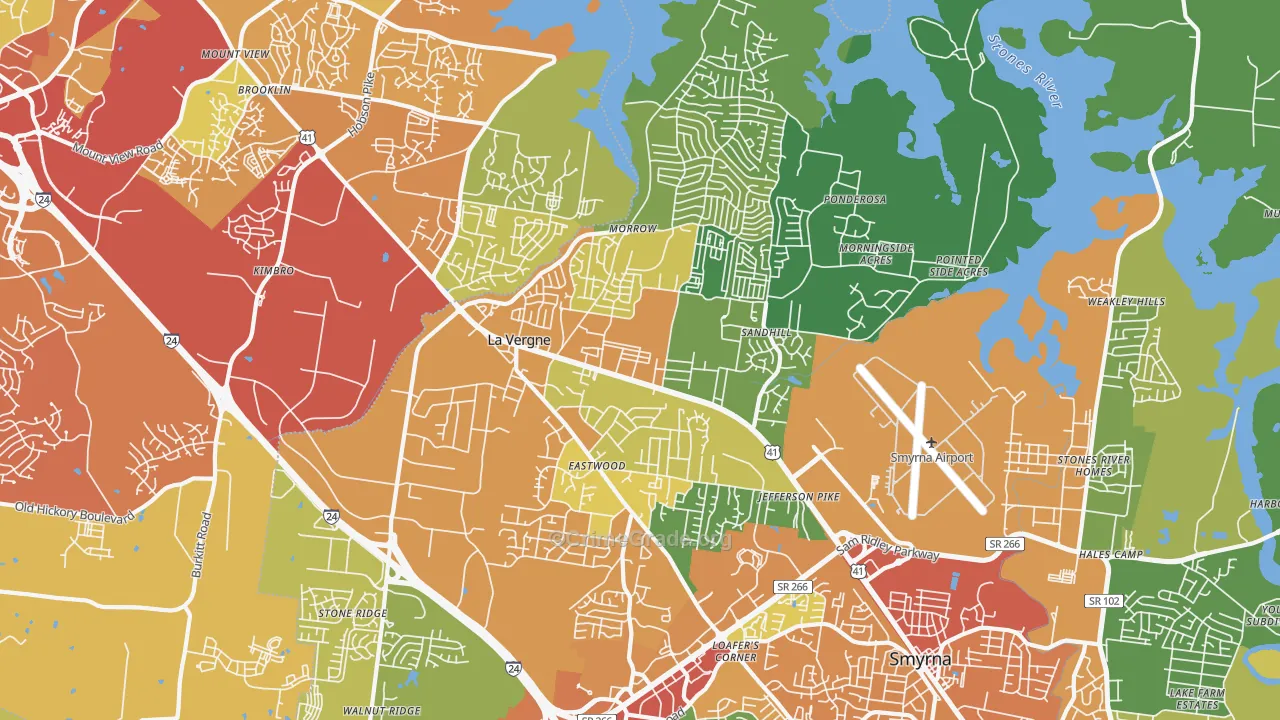 37086, TN Map of Drug-Related Crime Rates