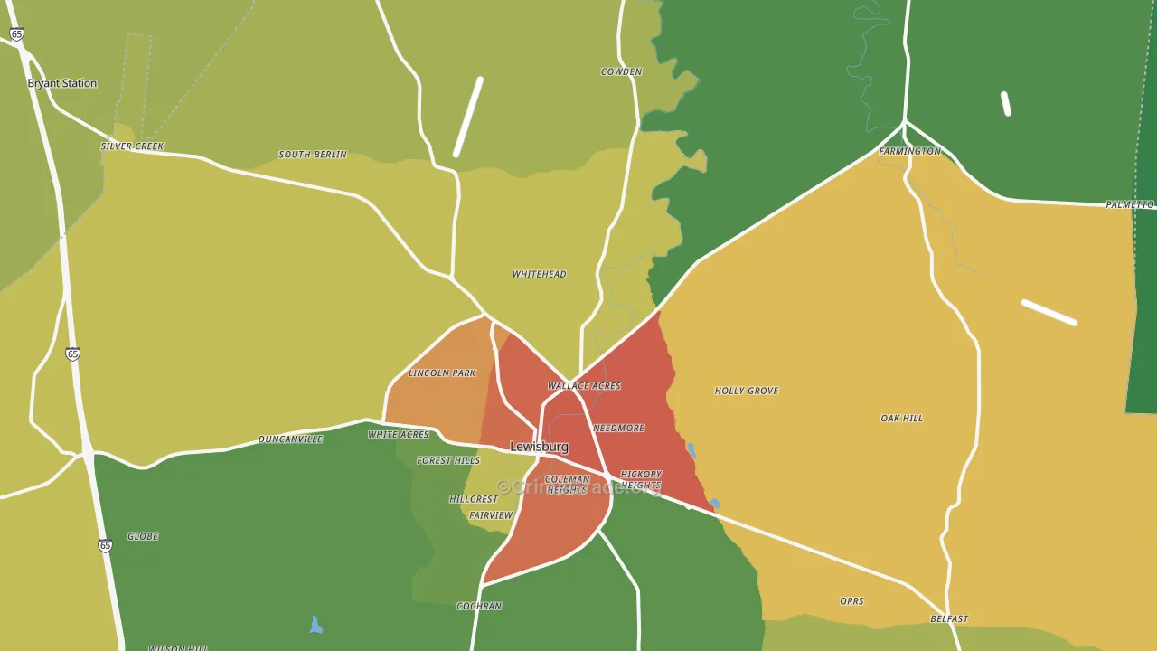 37091, TN Map of Drug-Related Crime Rates