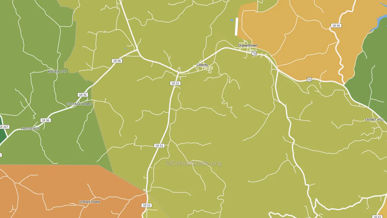 37095, TN Map of Drug-Related Crime Rates