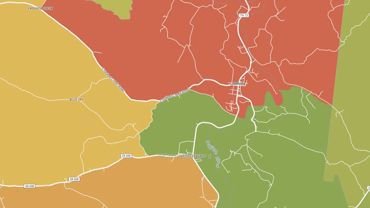 37097, TN Map of Drug-Related Crime Rates
