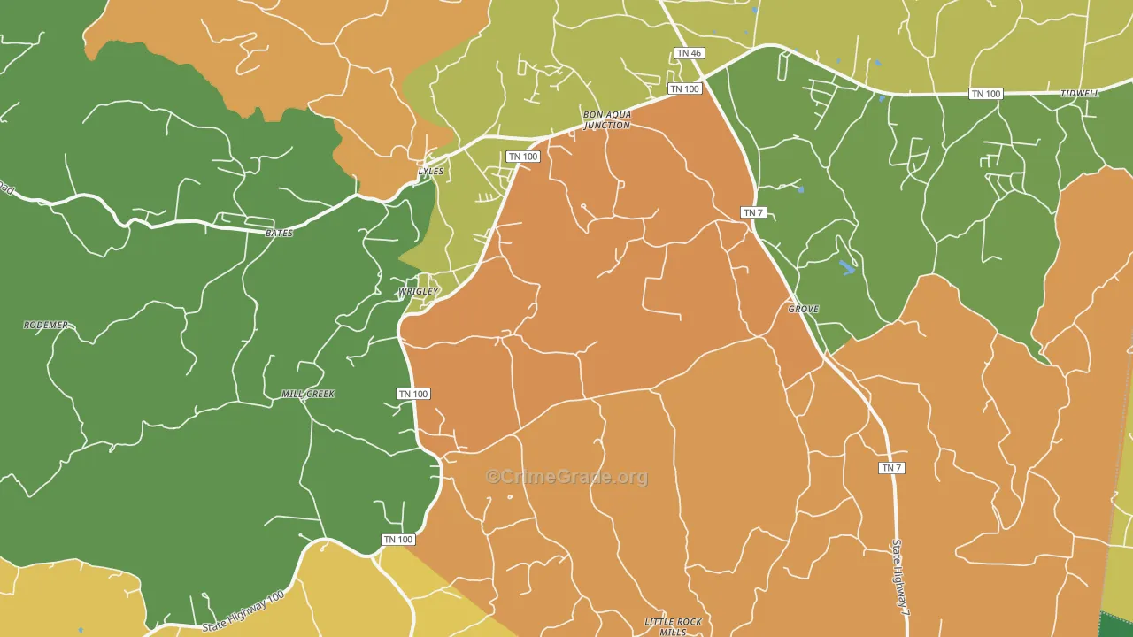 37098, TN Map of Drug-Related Crime Rates