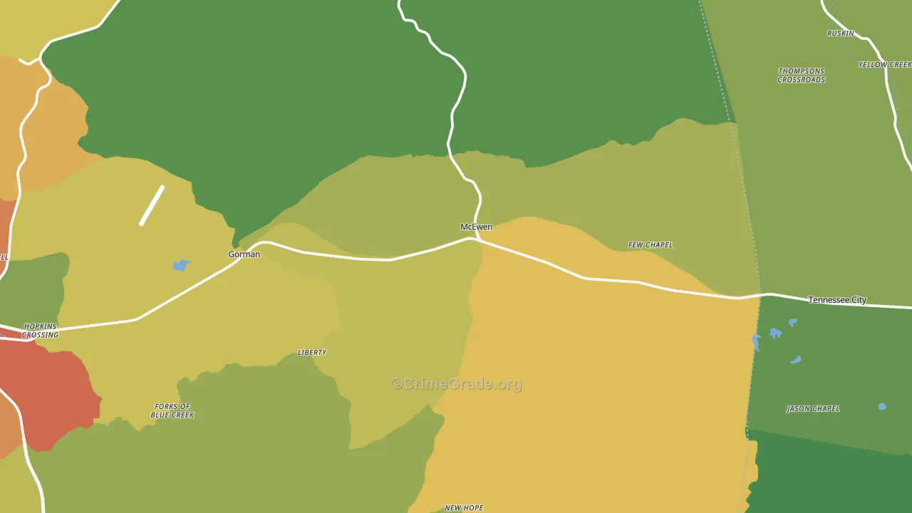 37101, TN Map of Drug-Related Crime Rates