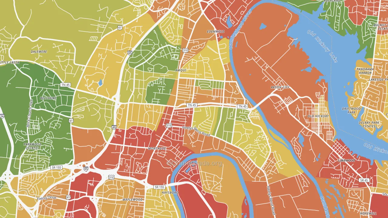 37115, TN Map of Drug-Related Crime Rates