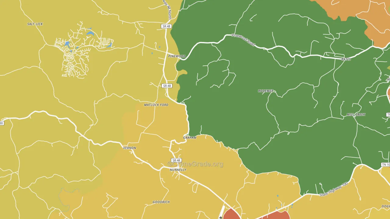 37137, TN Map of Drug-Related Crime Rates