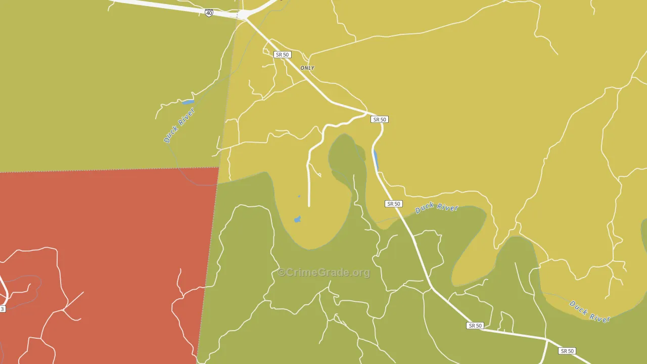 37140, TN Map of Drug-Related Crime Rates