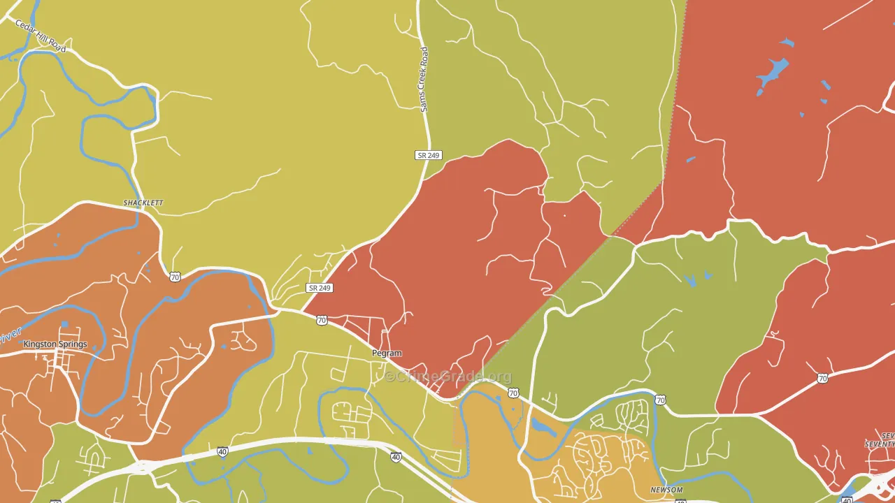 37143, TN Map of Drug-Related Crime Rates