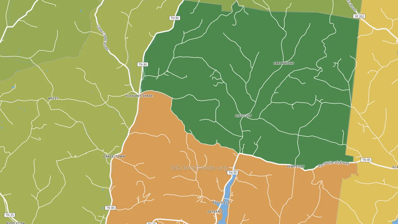 37145, TN Map of Drug-Related Crime Rates