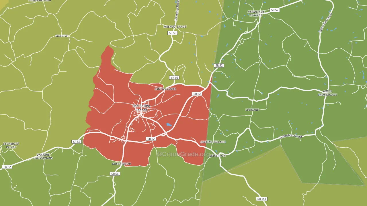 37150, TN Map of Drug-Related Crime Rates