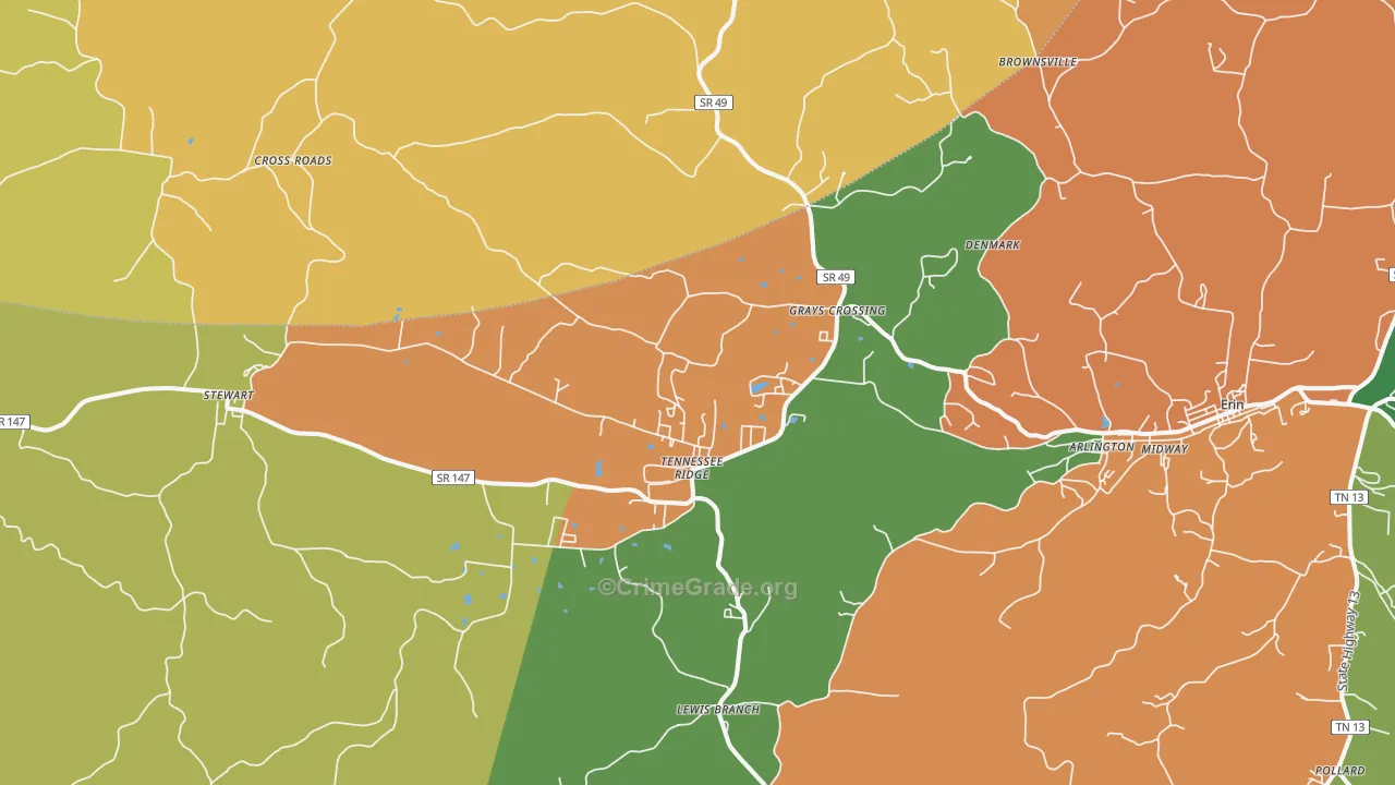 37178, TN Map of Drug-Related Crime Rates