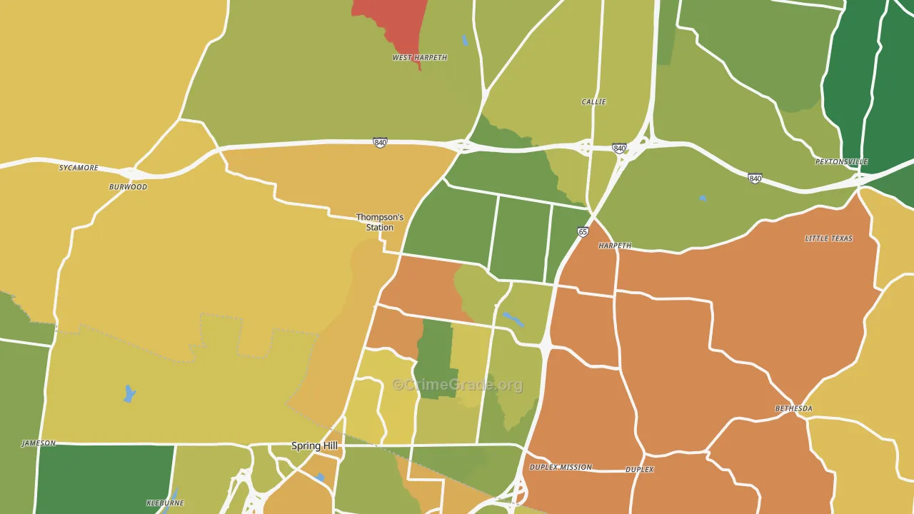 37179, TN Map of Drug-Related Crime Rates