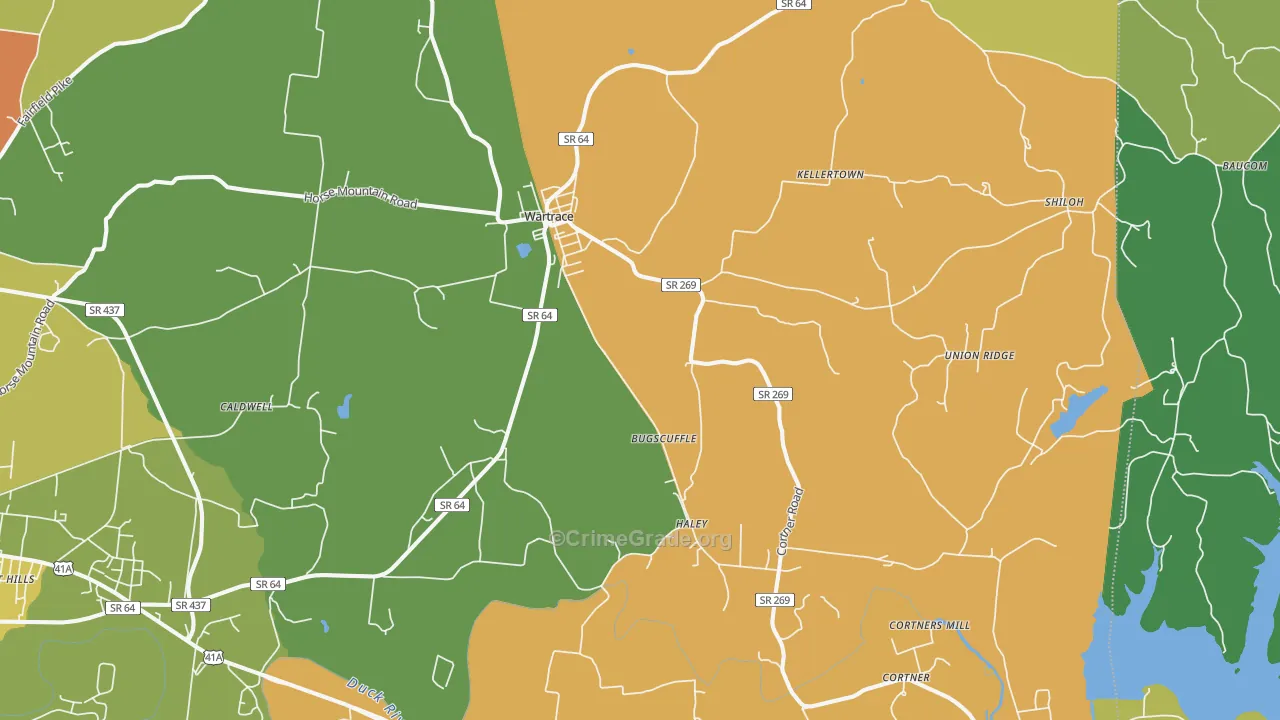 37183, TN Map of Drug-Related Crime Rates