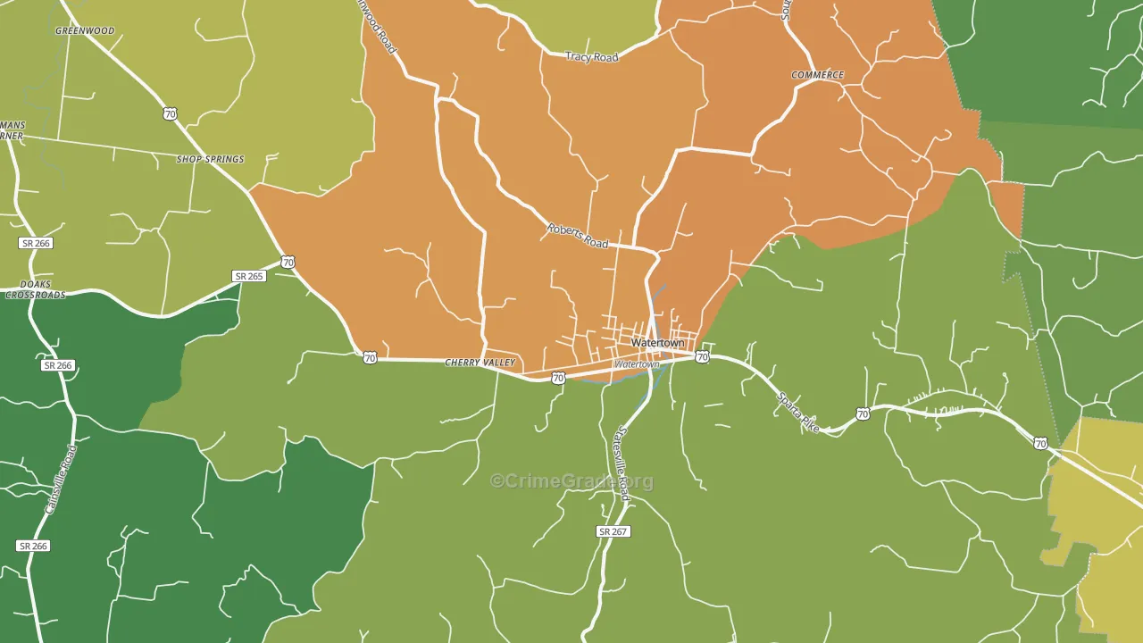37184, TN Map of Drug-Related Crime Rates