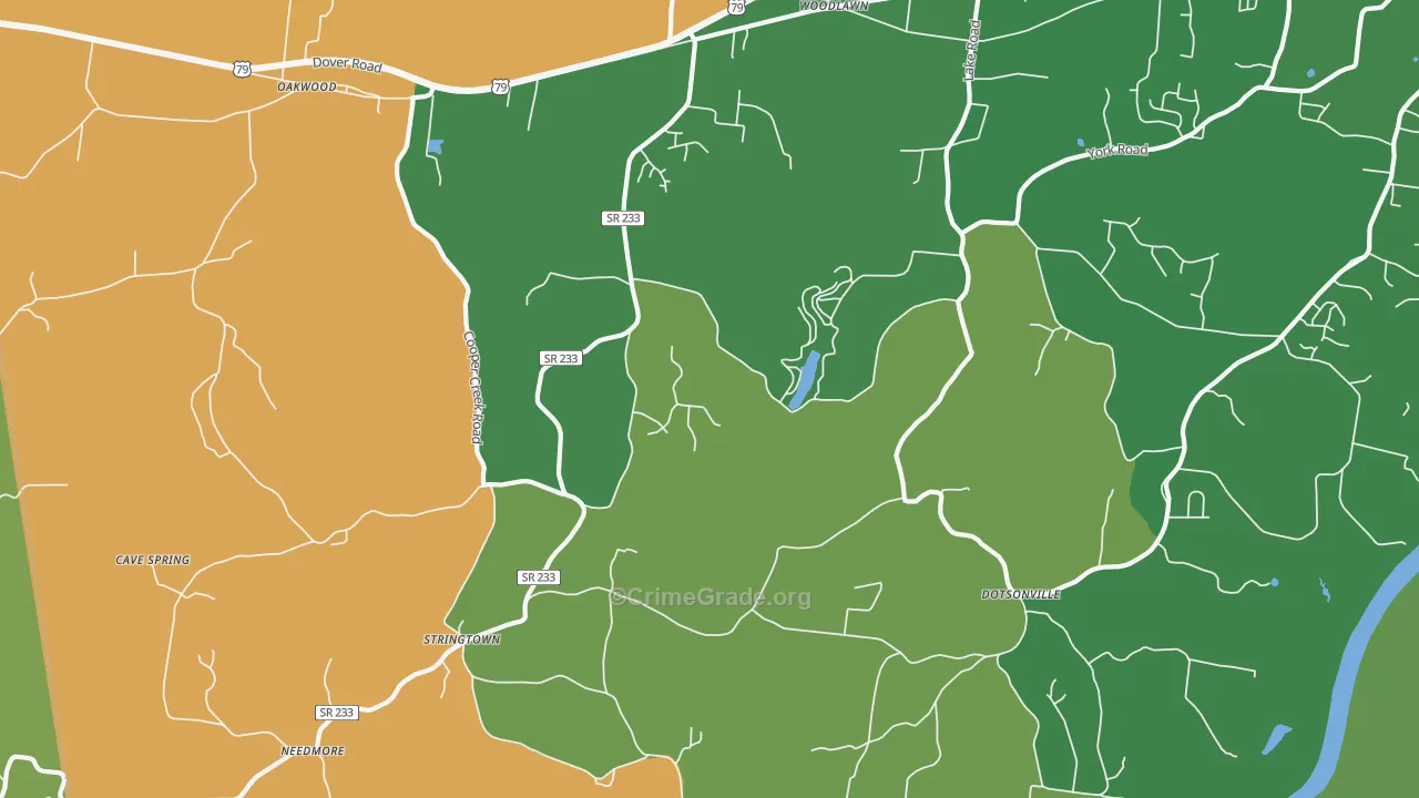 37191, TN Map of Drug-Related Crime Rates