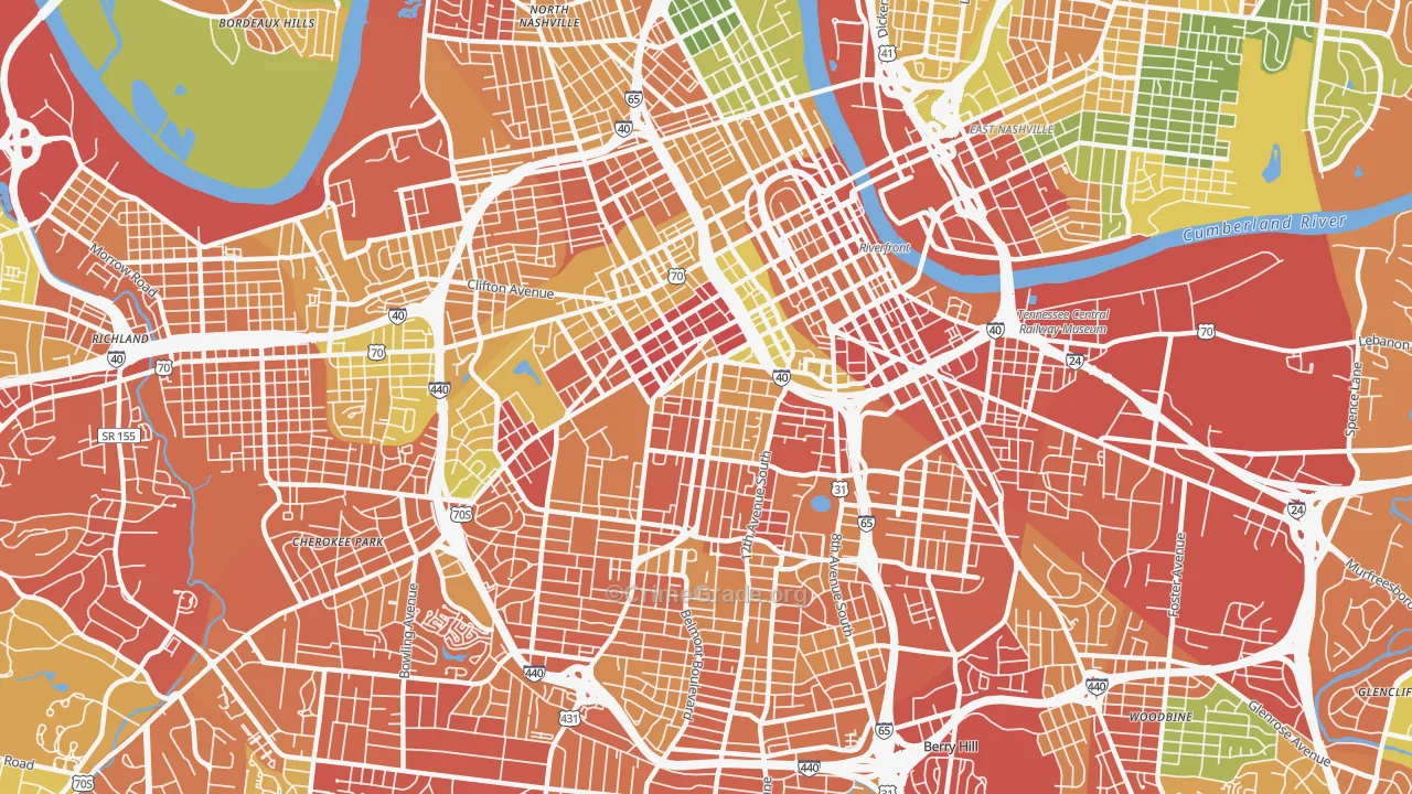 37203, TN Map of Drug-Related Crime Rates