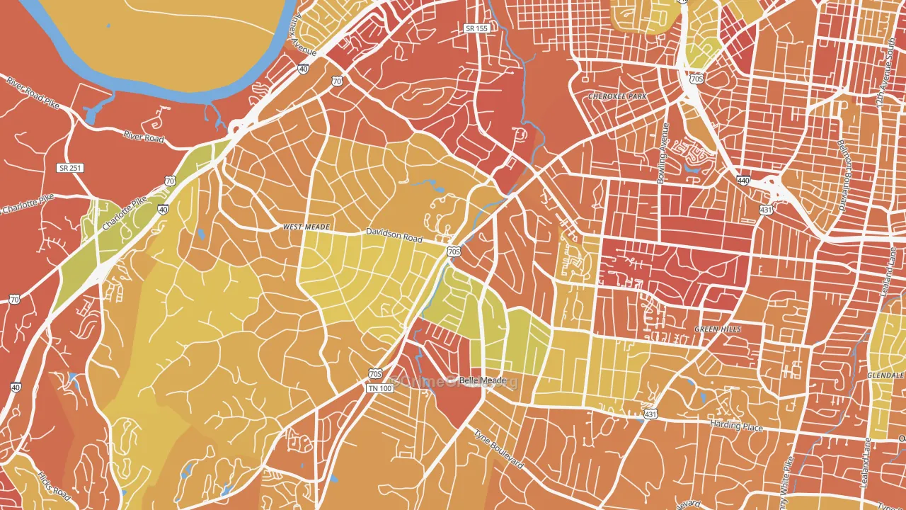 37205, TN Map of Drug-Related Crime Rates