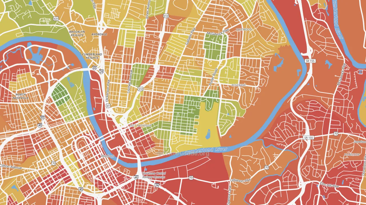 37206, TN Map of Drug-Related Crime Rates