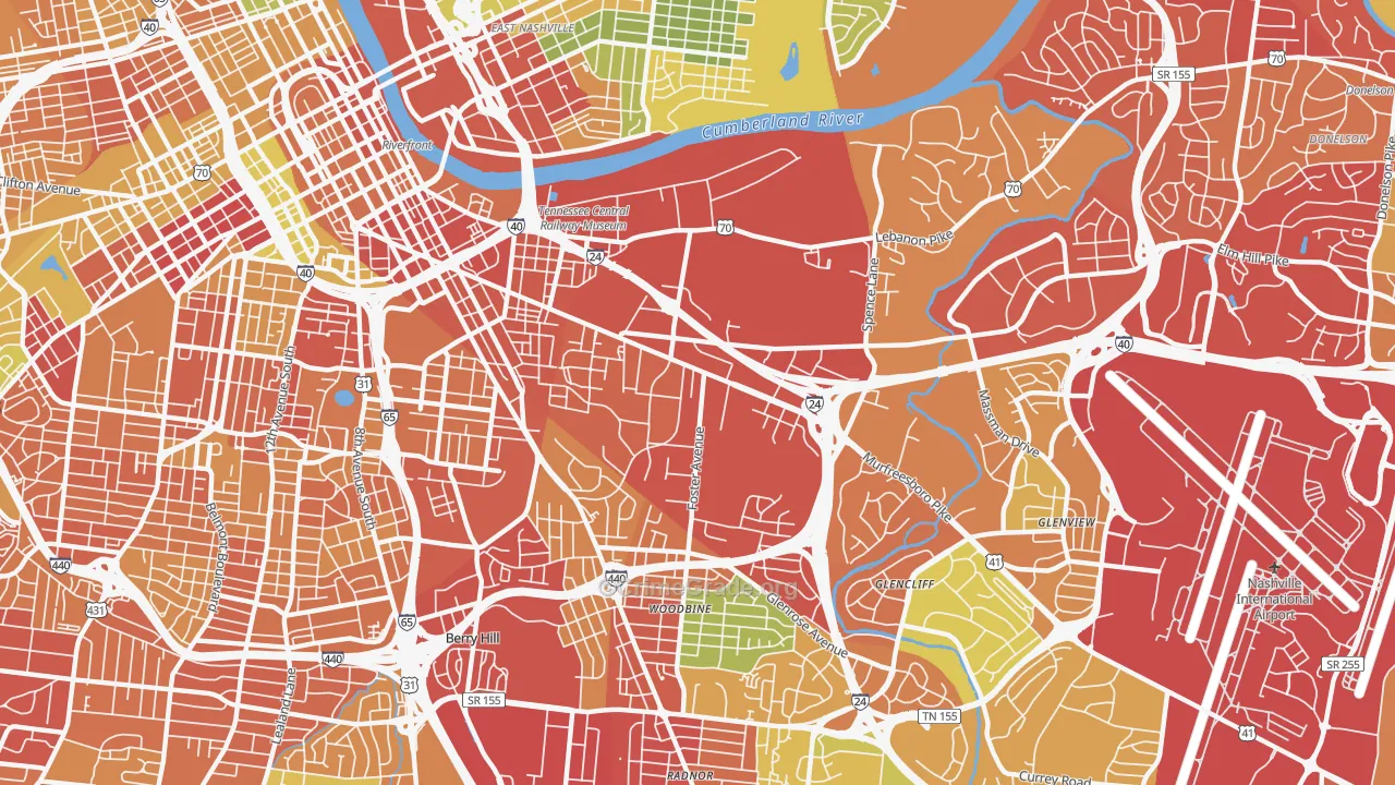 37210, TN Map of Drug-Related Crime Rates