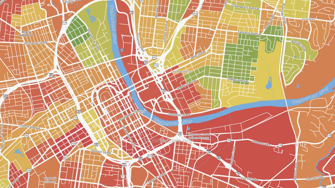 37213, TN Map of Drug-Related Crime Rates