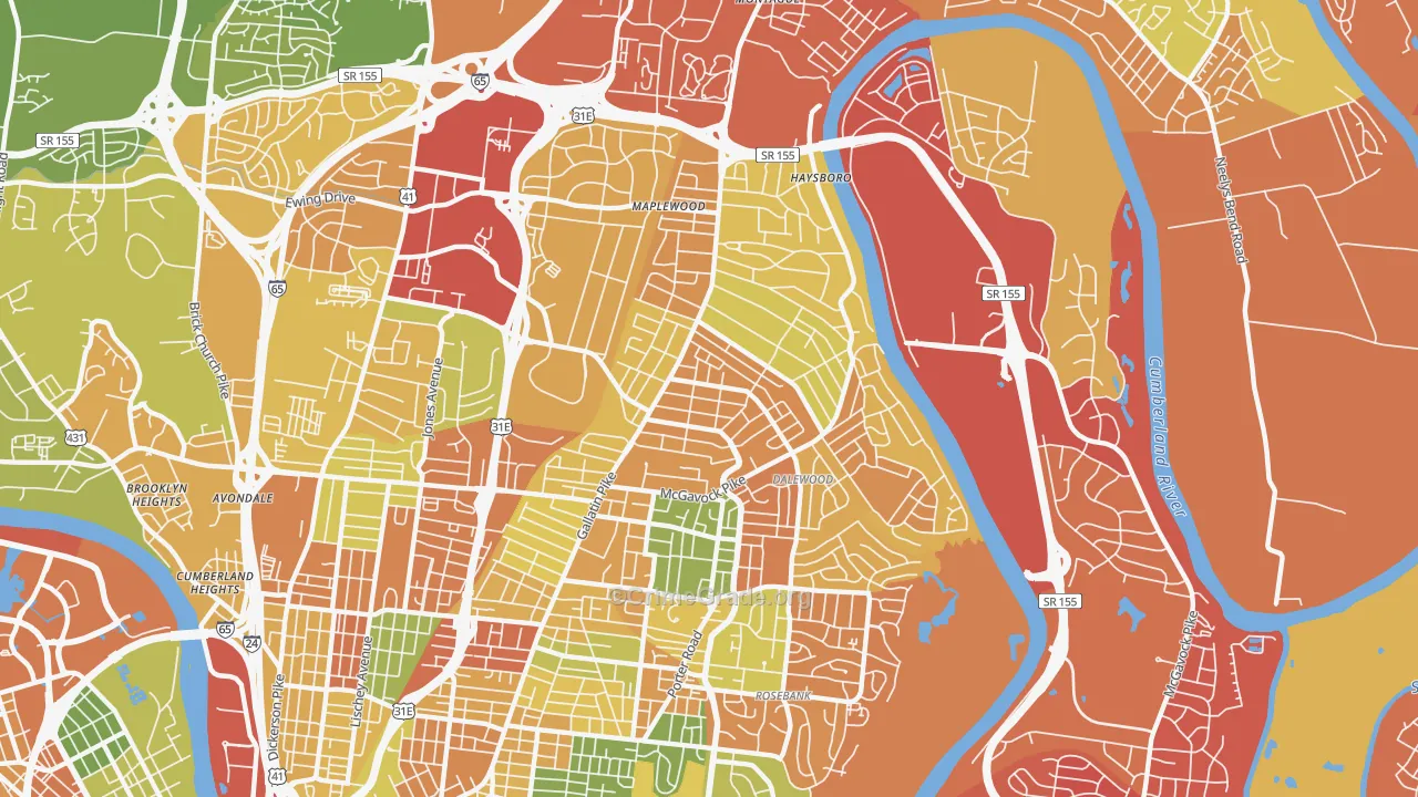 37216, TN Map of Drug-Related Crime Rates