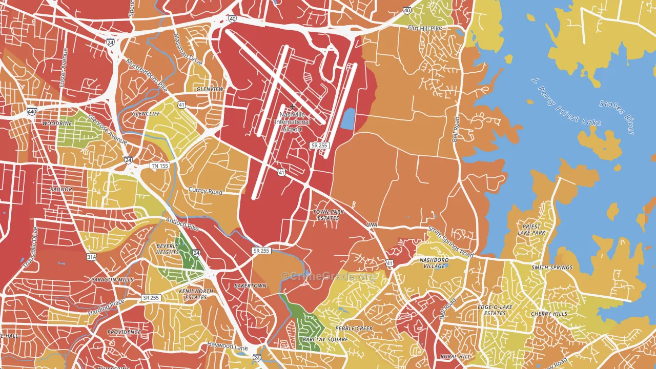 37217, TN Map of Drug-Related Crime Rates