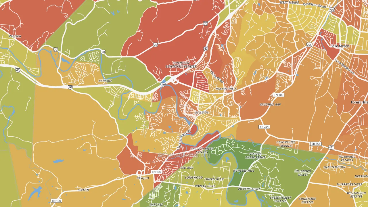 37221, TN Map of Drug-Related Crime Rates
