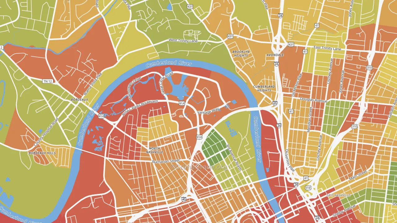 37228, TN Map of Drug-Related Crime Rates