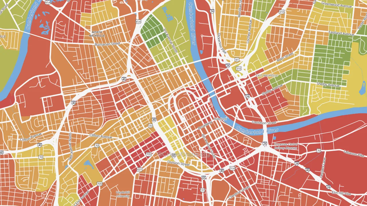 37243, TN Map of Drug-Related Crime Rates