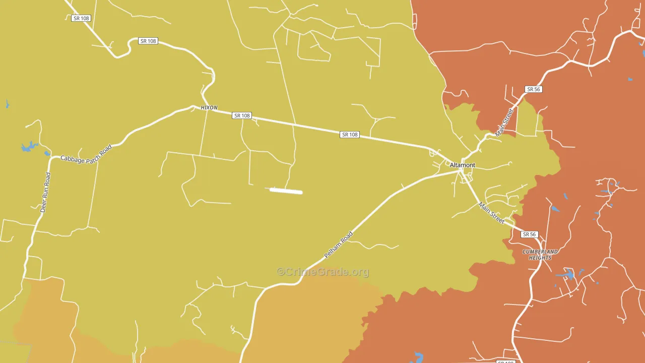 37301, TN Map of Drug-Related Crime Rates